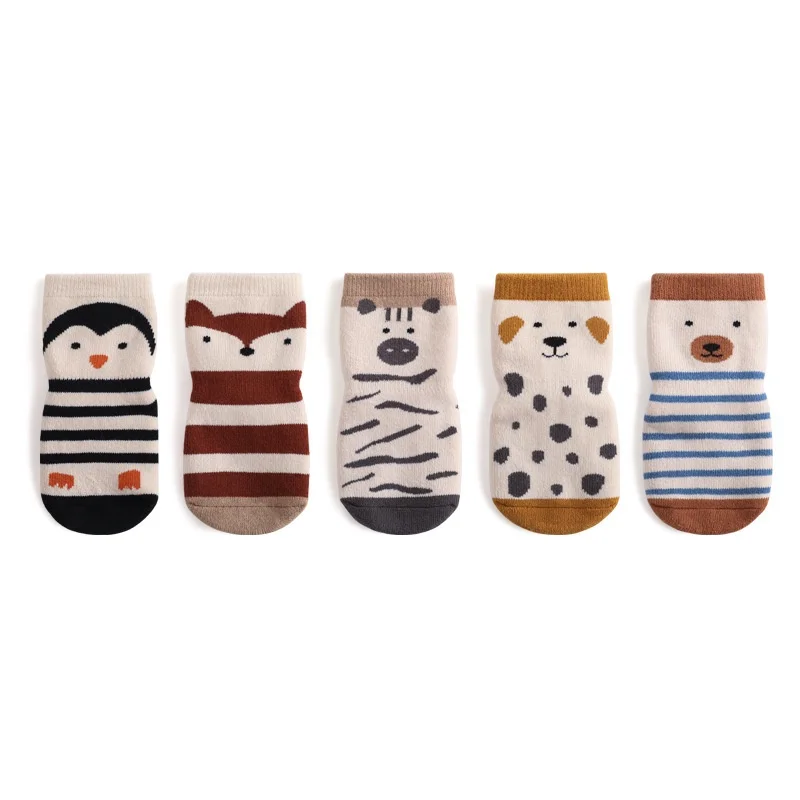 Cute Cartoon Baby Floor Socks Winter Indoor Non-slip Cool Animal Design Baby Toddler Boy Girls Socks Children\'s Cotton Socks