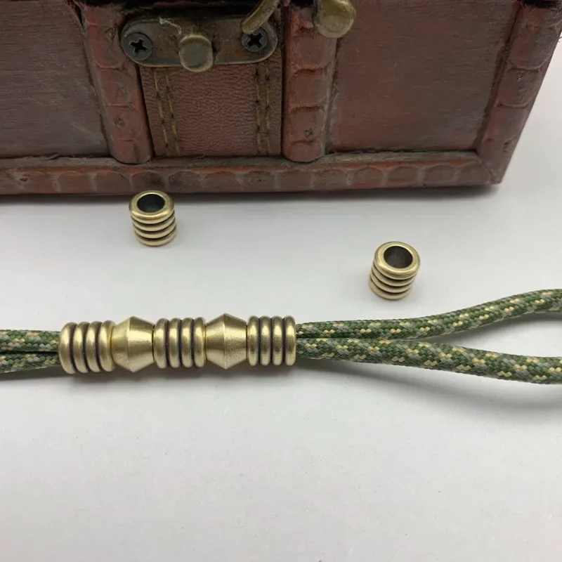 Brass Cylindrical Bead Bracelet Necklace Accessories DIY Paracord Jewelry Accessories EDC Knife Pendant Positioning Beads 2024