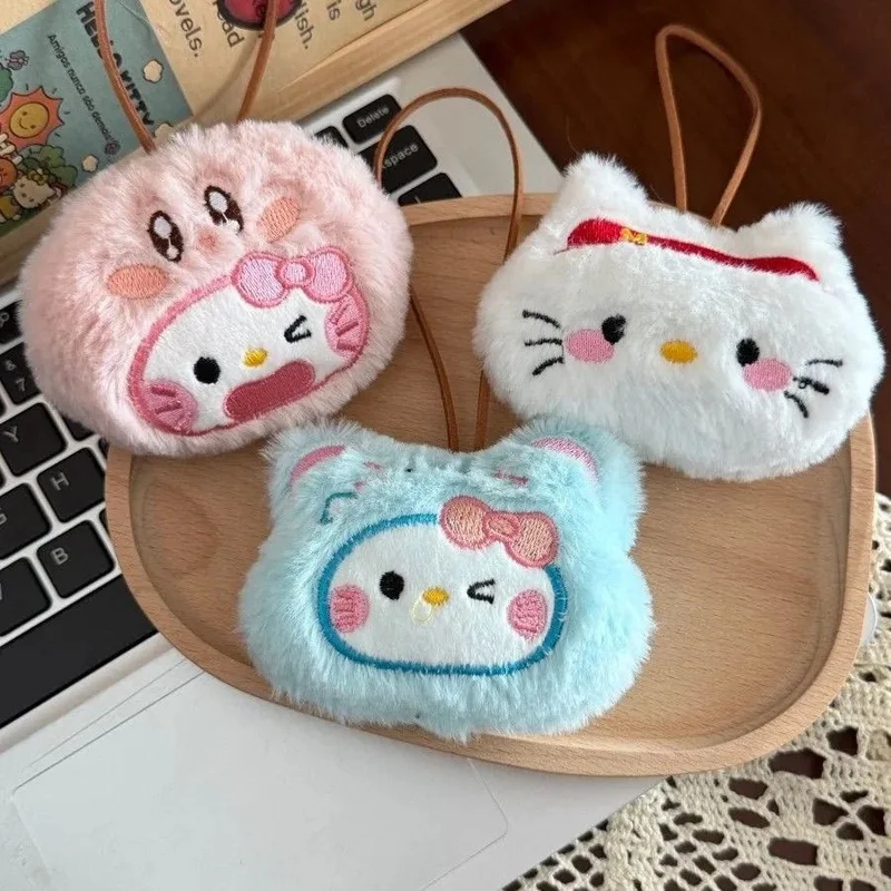 창의적인 플러시 만화 캐릭터 키티 고양이 펜던트 키 체인 귀여운 소녀 감성 인형 키체인 백팩 펜던트 장식 액세서리