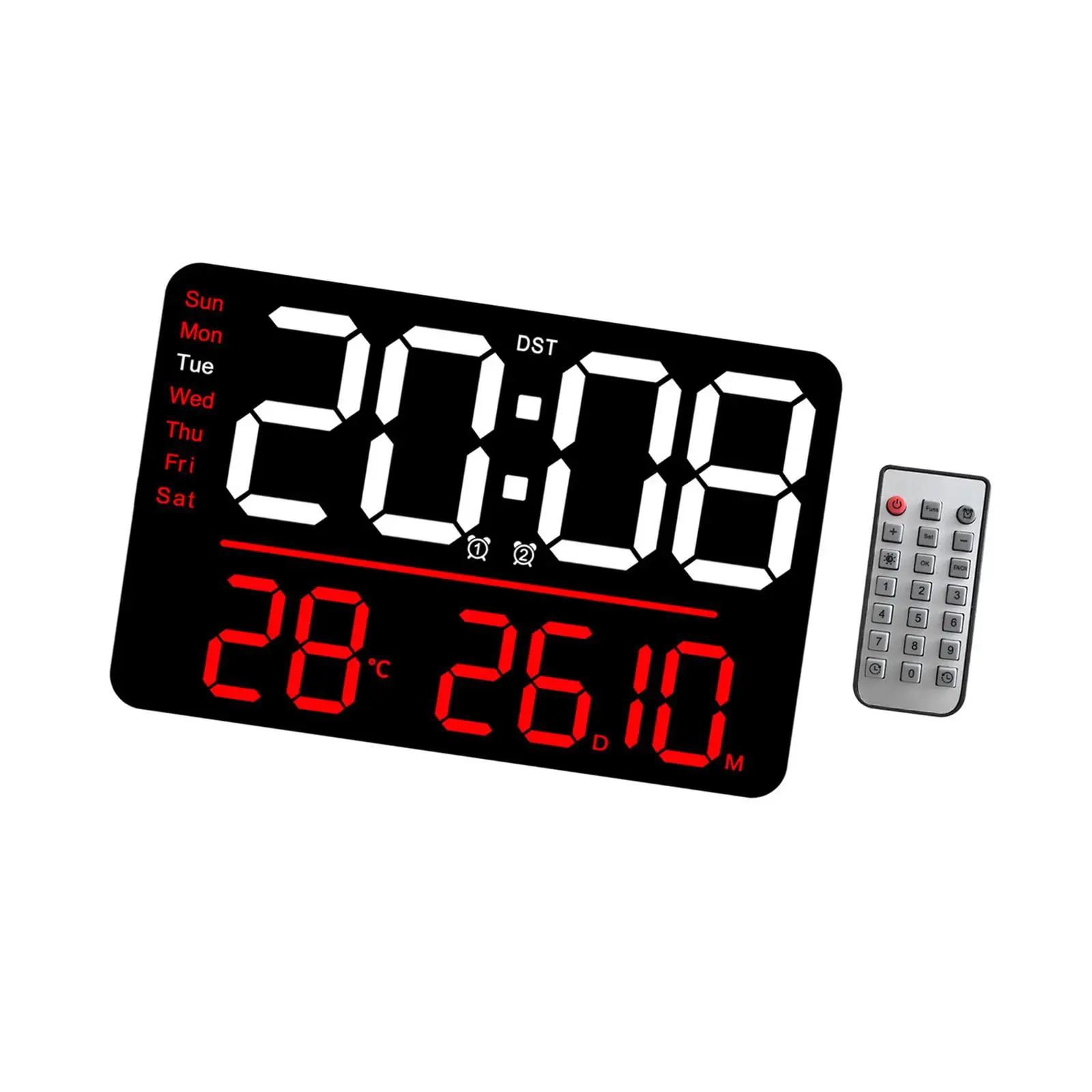 Digital Wall Clock Easy to Install Modern Days Timing Countdown Function Alarm Clock for Kitchen Bedroom Office Home Living Room