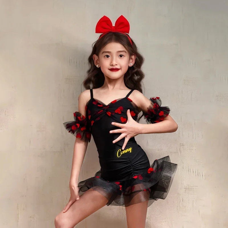 

Girls Latin Dance Performance Dress Children's Professional Dance Costume New Children's Chacha Latin Dance Dress