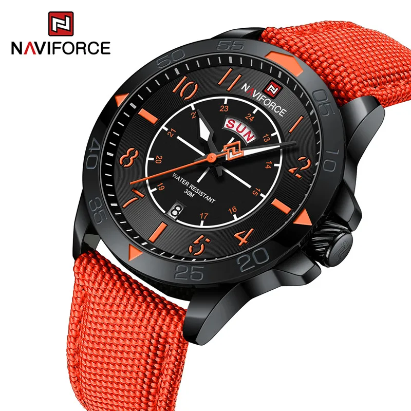 

Оригинальный бренд NAVIFORCE новый дизайн модные повседневные часы для мужчин Роскошные водонепроницаемые нейлоновые ремешок кварцевые наручные часы Reloj Hombre