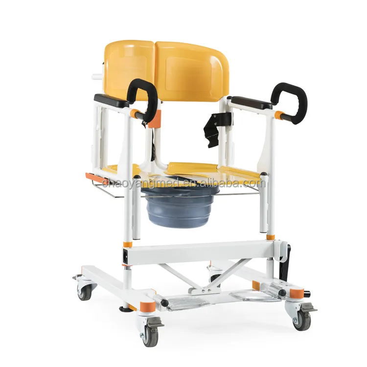 4 IN 1 Disabled nursing commode shower bench hoist  manual patient transfer chair