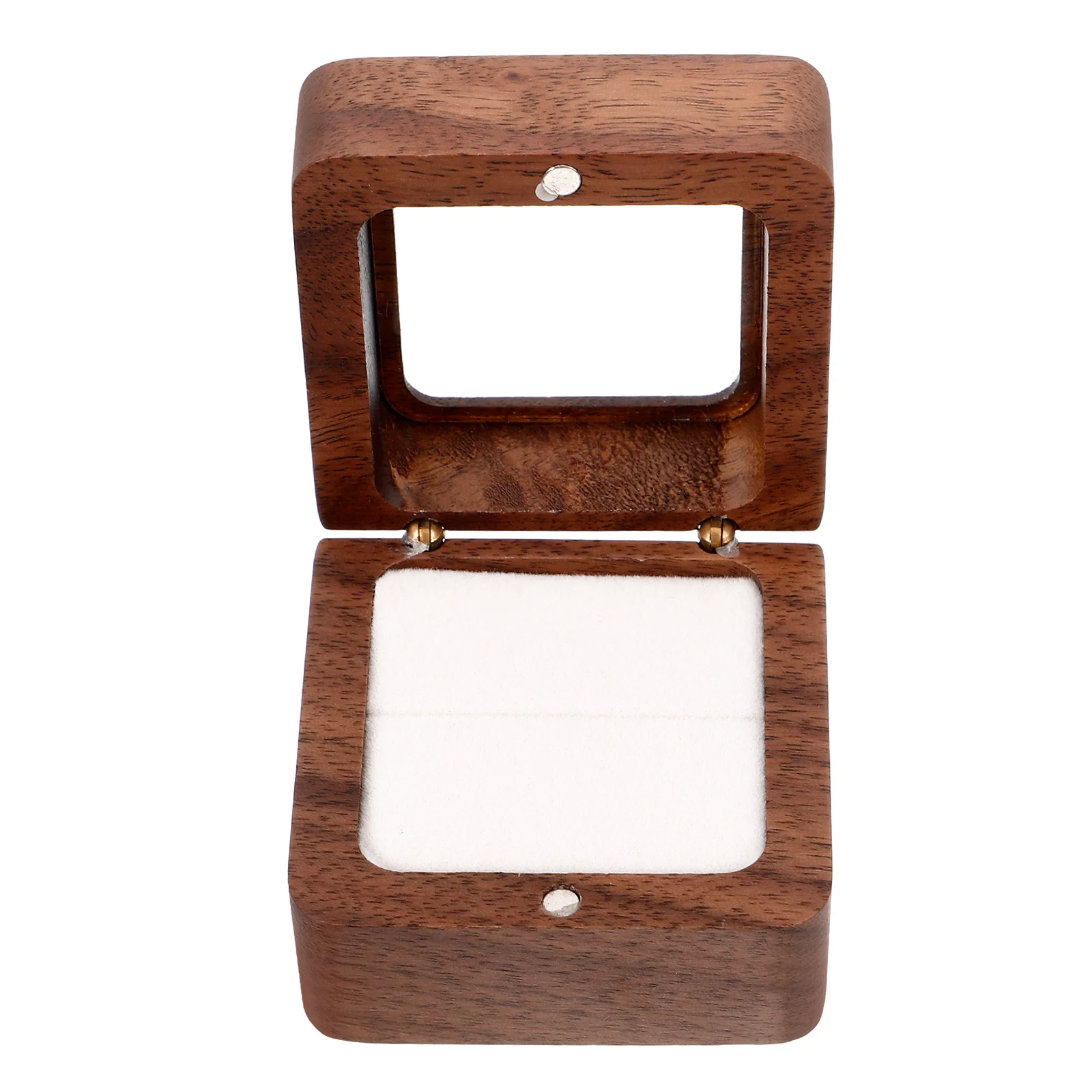 

Элегантная деревянная коробка для колец, небольшой чехол для хранения ювелирных изделий, обручальный чехол, свадебный держатель, подарочная коробка для сережек, портативный дисплей