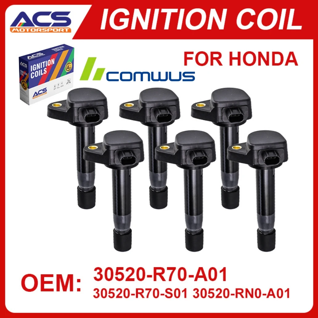 

1/6 PCSIgnition Coil UF603 30520R70A01 Compatible with Acura RDX RL TL TSX ZDX Honda Accord Crosstour Odyssey Pilot Ridgeline
