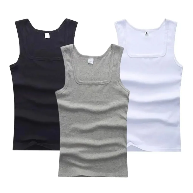 

Hot Sale Summer Male clothes Women Basic Elastic tank top Pure Cotton Sleeveless Men's t-shirt Bodybuilding Fitness T-shirt