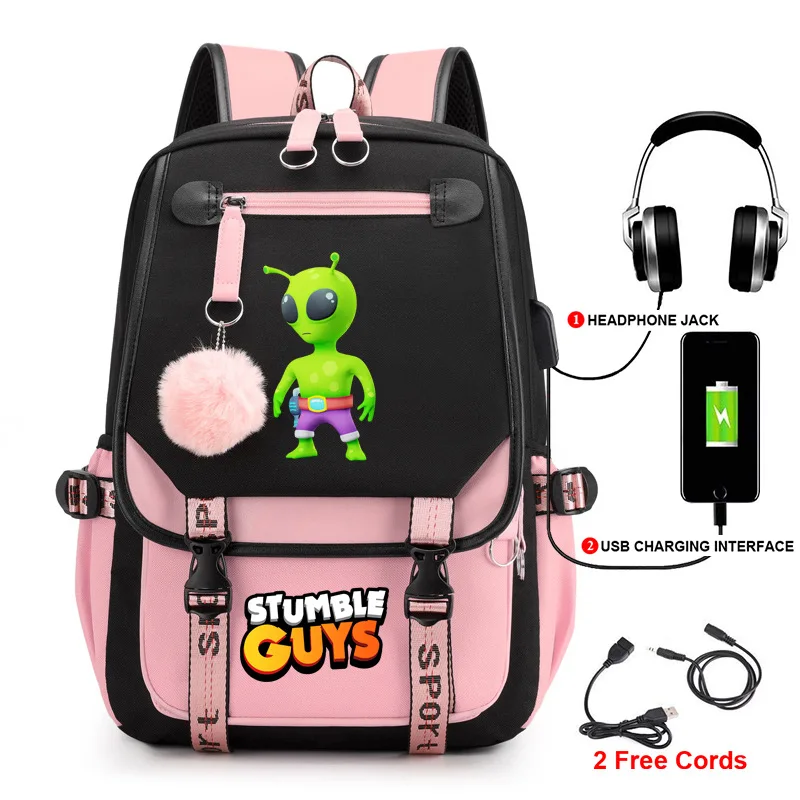 Tripping Peoplestumble guysSurrounding the Game Backpack Student Schoolbag Fashion BackpackUSBComputer Bag