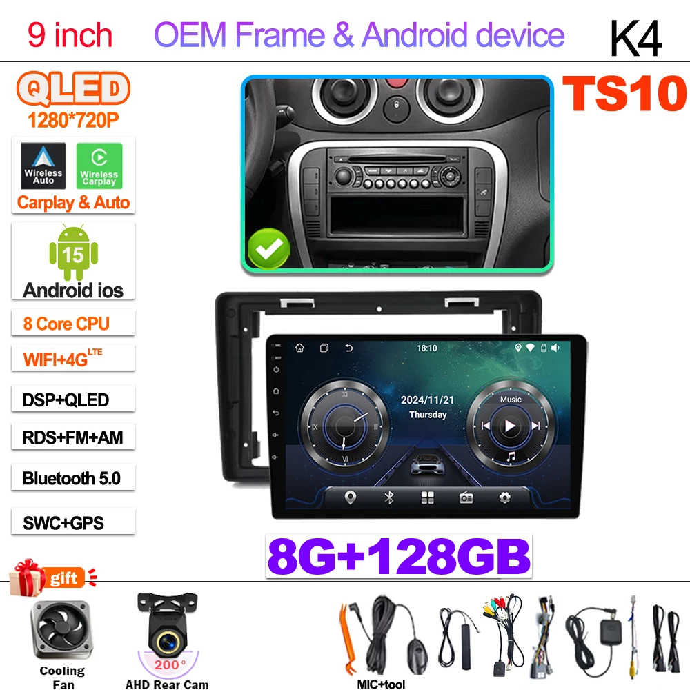 Android 15 Autoradio Voor Citroen C2 C3 2001 2002 2003-2010 Touchscreen Multimedia Video Player Navigatie Bluetooth WIFI GPS