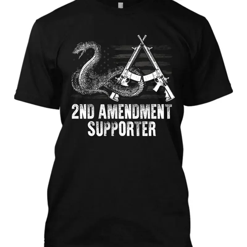 2nd Amendment Supporters New Men's T Shirt Pro Guns AR15 Rights USA Flag