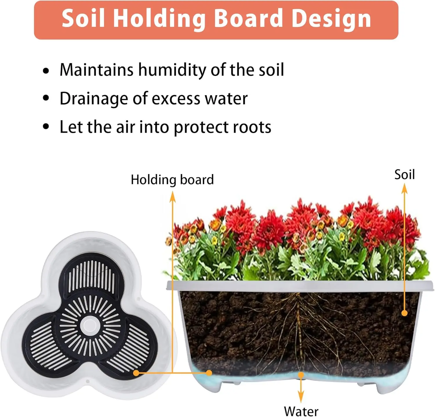 5 Tier Vertical Garden Planter, Self Watering Stackable Planters with Wheels for Strawberries, Herbs, Flowers, Vegetables,White
