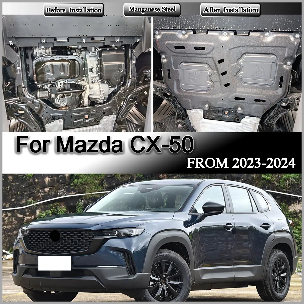 For Mazda CX-50 2023-2024 2.0L Car Accessories Black Under Engine Guard Mudguard Board Splash Shield Mud Fender Plate Panel