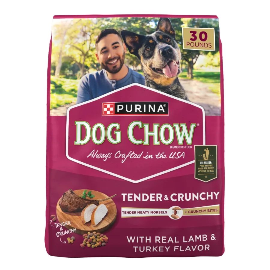 

Сухой корм для взрослых собак Purina Tender and Crunchy с настоящим вкусом ягненка и индейки, 30 фунтов (13,6 кг), идеально подходит для взрослых собак, требующих высококачественного питания.