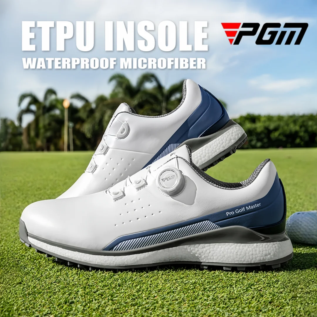 

PGM men's golf shoes, popcorn soft sole, sports sneakers, waterproof, breathable, cushioning, rotary buckle shoes, golf shoe