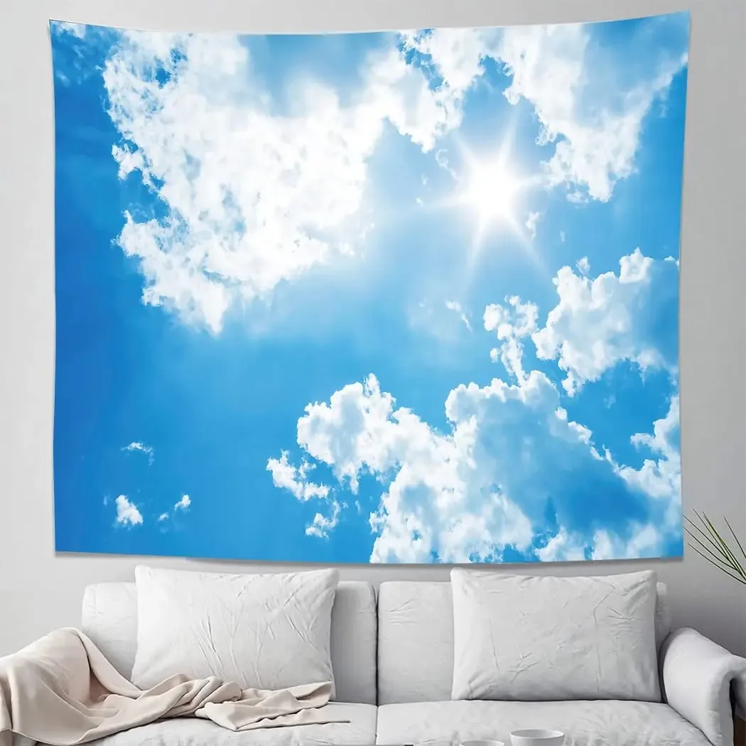 Blue sky and white clouds tapestry home decoration bedroom living room dormitory wall background hanging cloth 230x150cm