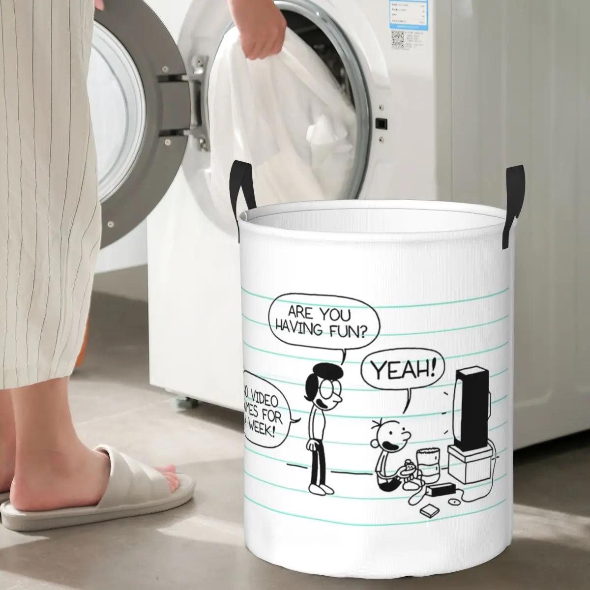 Diary Of A Wimpy Kid No Video Game For A Week Foldable Laundry Baskets Dirty Clothes Toys Storage Basket Home Organizer Hamper