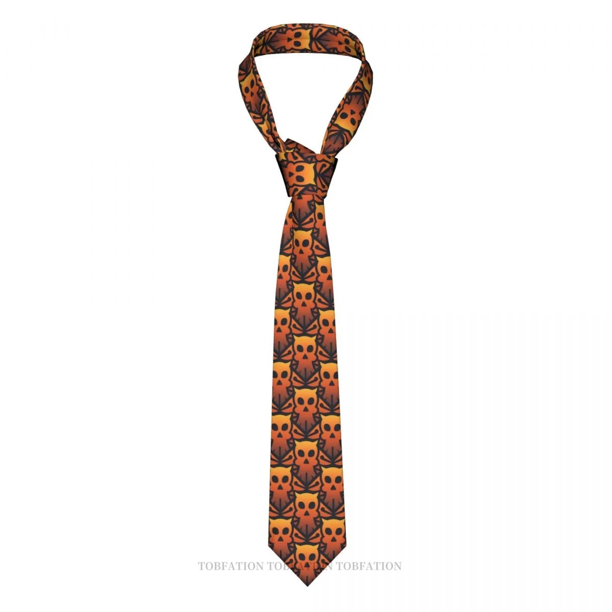 

Skull Print Ties Halloween Trick or Treat Casual Unisex Neck Tie Daily Wear Narrow Striped Slim Cravat