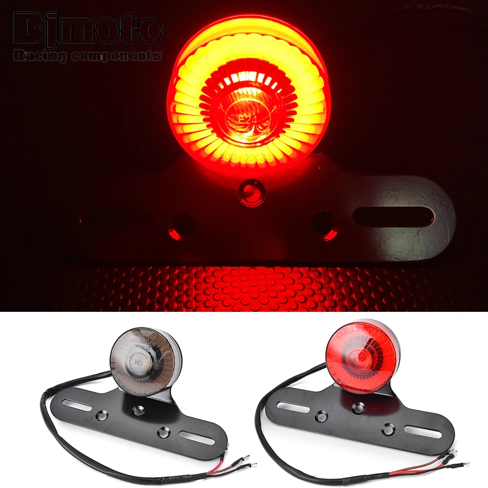 1PC Round LED For Harley Cafe Racer Choppers Motorcycle Running Stop Rear Light UTV Dirt Bike Universal Brake Warning Lamp