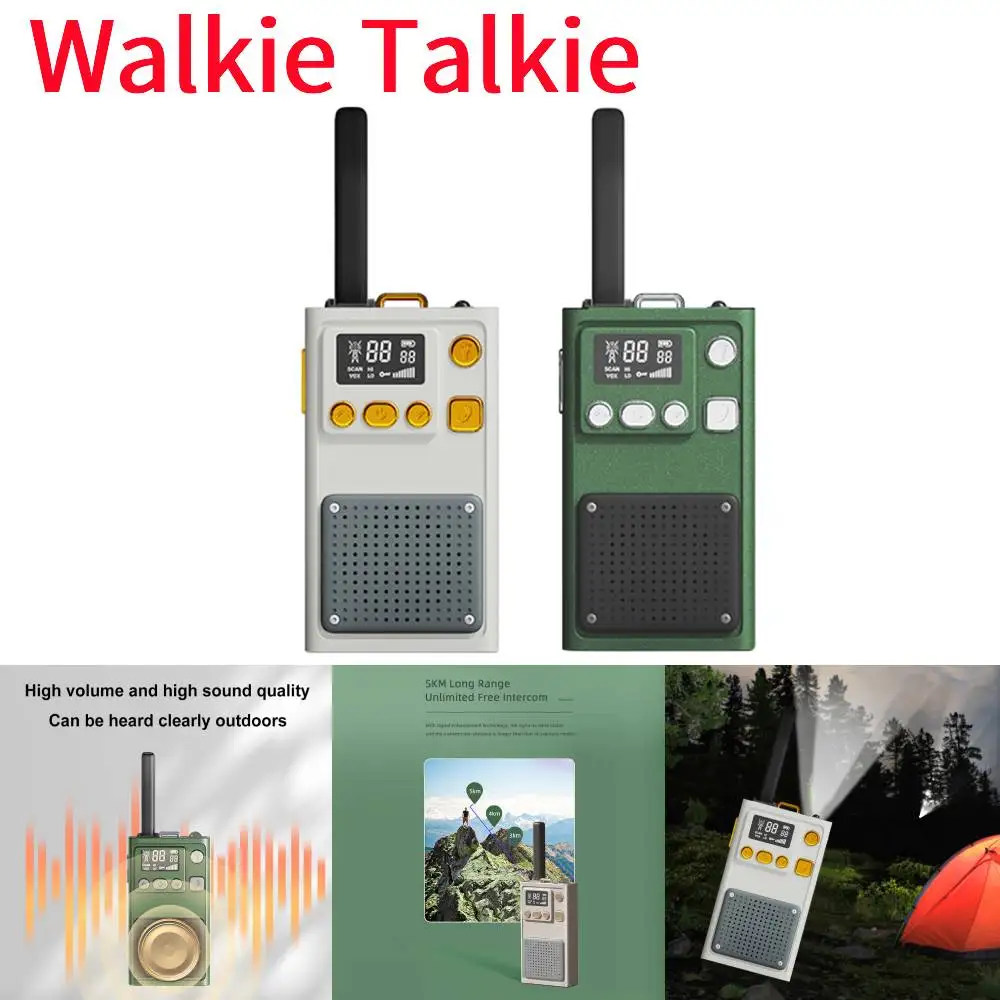 

Handheld Walkie Talkie Outdoor Portable Radio Two Way Radio 400-470MHZ Foldable Antenna with LED Flashlight Long Range Receiver