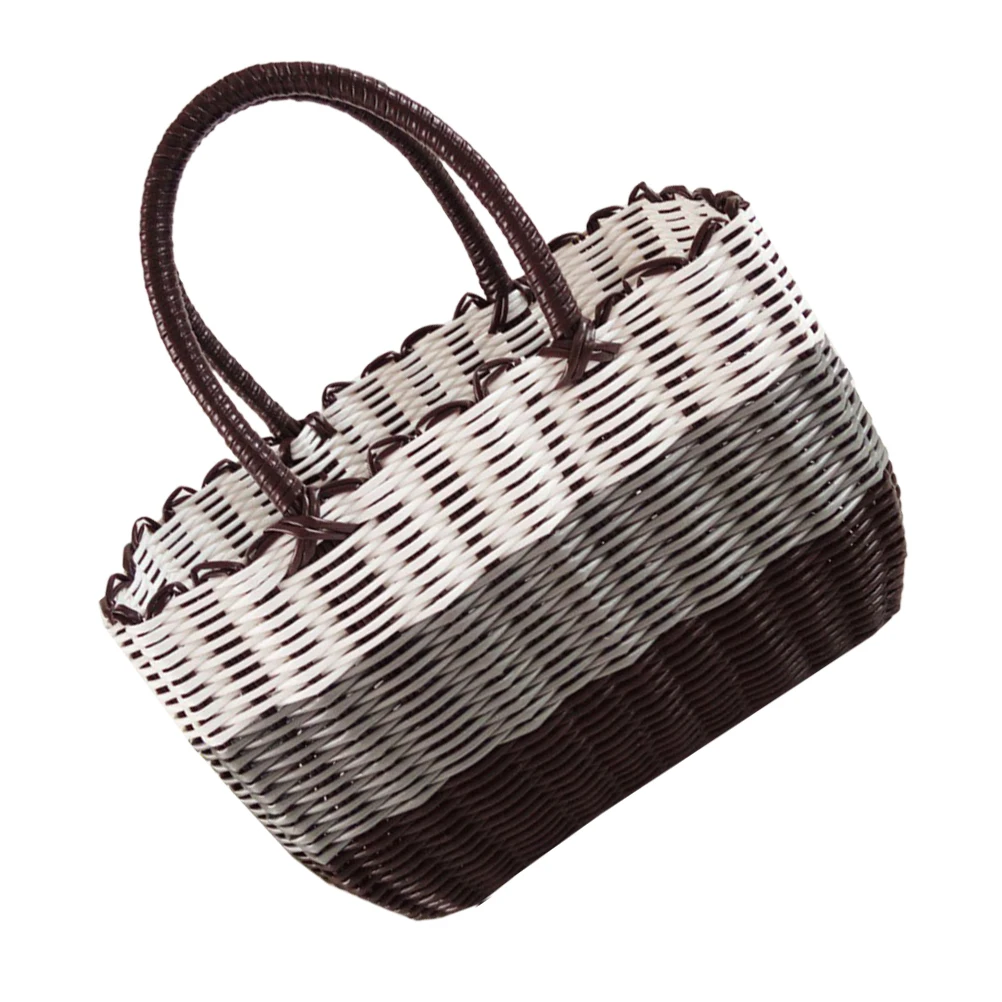 

Medium Handwoven Picnic For Women Straw Tote Bag Washable Storage Basket Kitchen Organizer Grocery Shopping Beach Bag Fruit