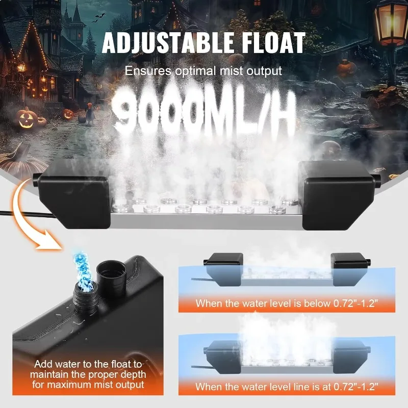 Commercio all'ingrosso 4500 ML/H 10 Testa Umidificatore Ad Ultrasuoni Fogger Industriale Francese Elettrico per Aromaterapia Piezoelettrico Mist Maker