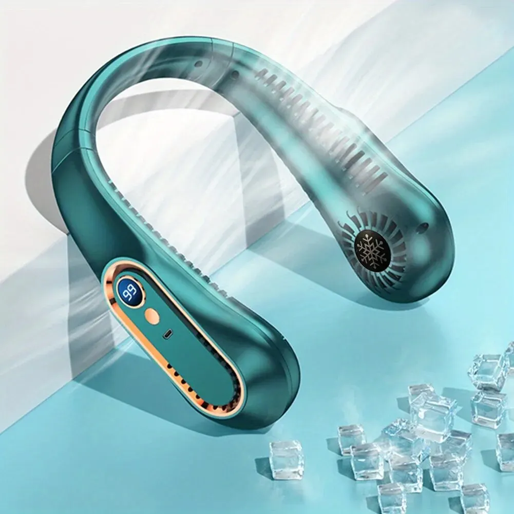 Hängender Hals ventilator tragbarer USB-Kühler lüfter mit 5 Geschwindigkeiten und Digital anzeige-superstarke Technologie und klingen loses Design für o – Detail 14