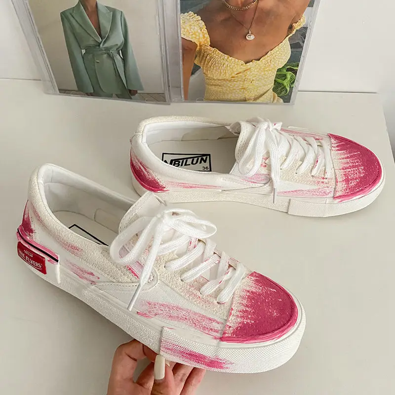 Women's Shoes Low Pink Canvas Rock Female Footwear Korean Daily Routine Cotton Spring Offers Stylish Shoe Offer 39 Price A