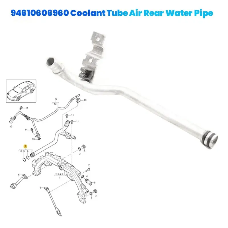 A13F-94610606960 車用冷却液チューブ エアリアウォーターパイプ マカン パナメーラ カイエン 2011-2018 自動車部品 冷却液ウォーム