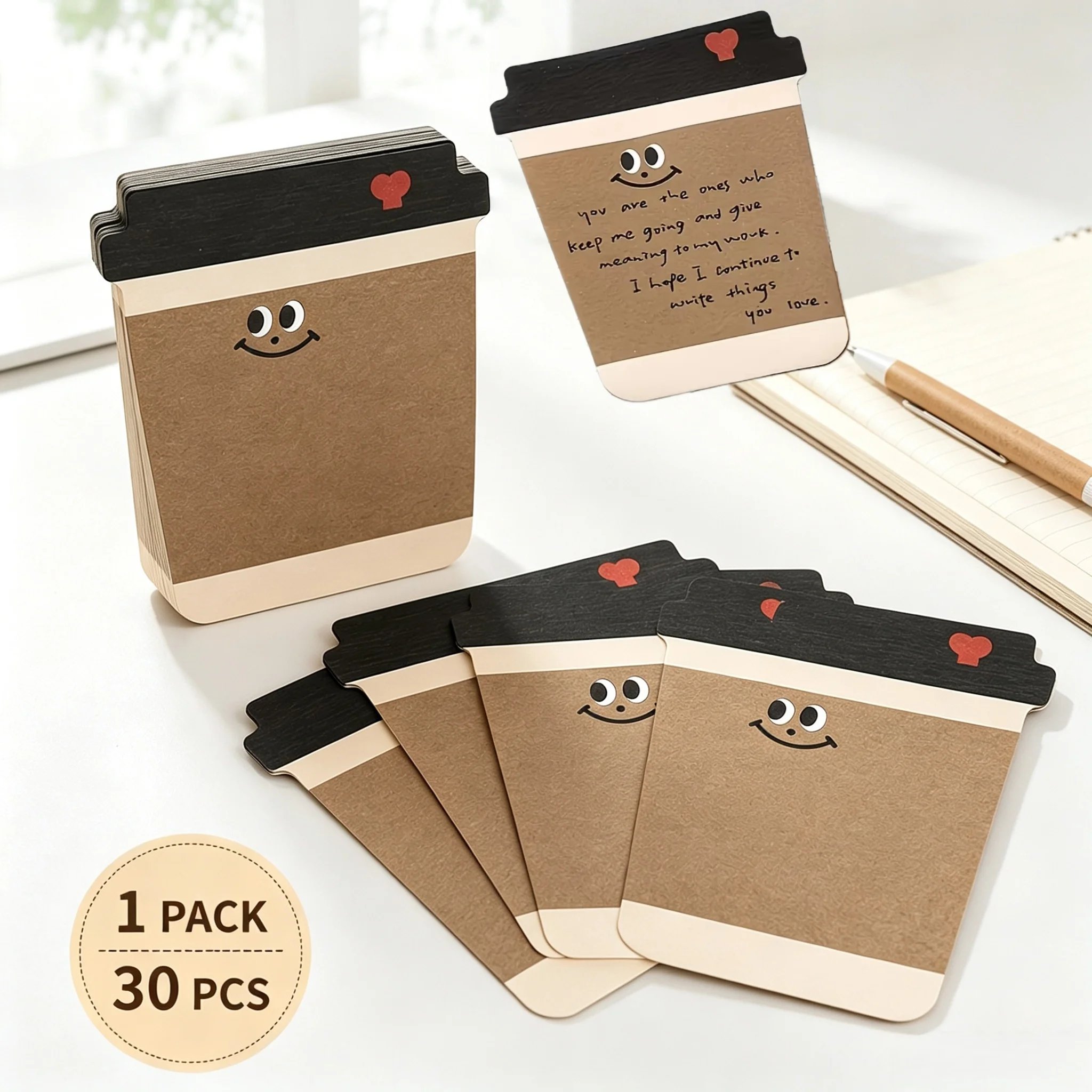 Graph Paper Pad - Funny Coffee Pattern Sticky Note Pad