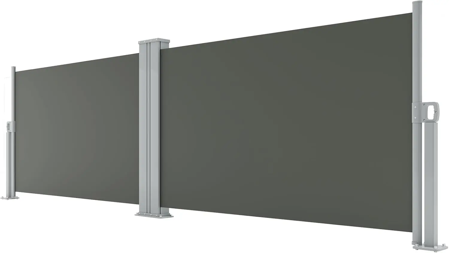 

71' x 236' Retractable Side Awning, Double-Side, 280g/m² Polyester, Rainproof & UV-Proof, Grey