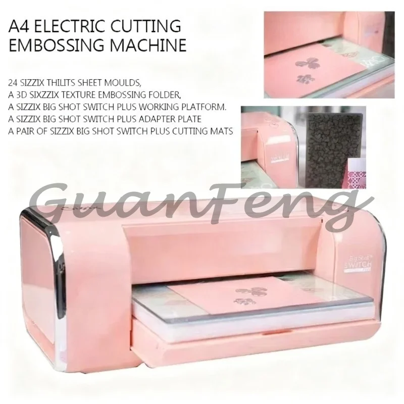Multifunctional A4 Paper Die Cutting Embossing Machine, Electric Handicraft Die Cutter for DIY Scrapbook Paper Craft Making