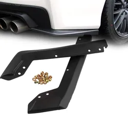 1Pair Black Rear Spat Bumper Valance Lip Spoiler ABS Cornerite For 2015-2021 Subaru WRX STI