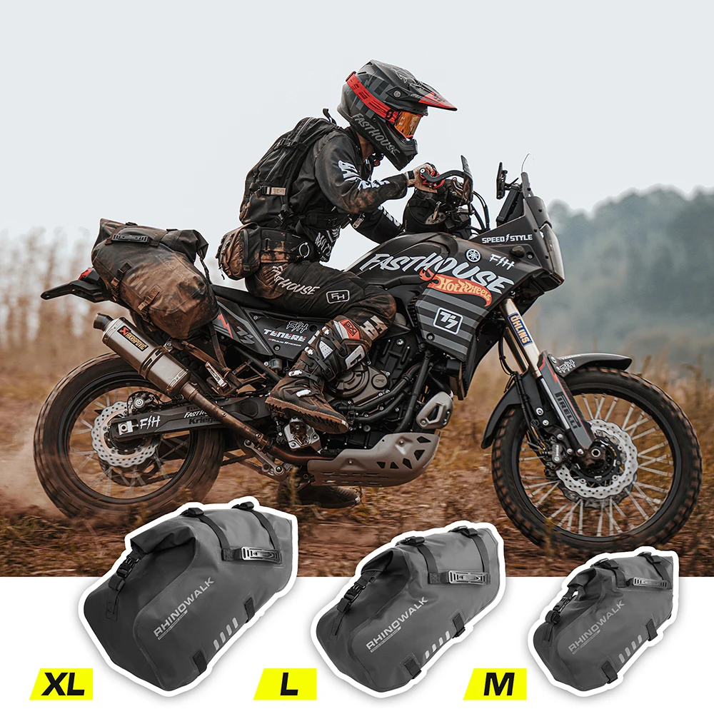 Rhinowalk Motorcycle Side Bag 100% Waterproof 18L/28L/48L Motorbike Saddle Bag Motor Pannier Bag Saddle Bags Travel Luggage 2PC