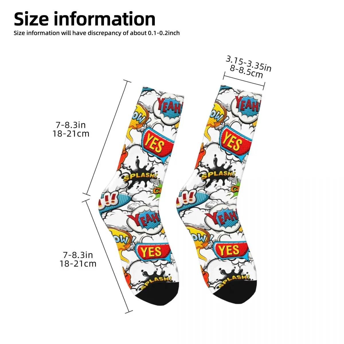 Bunte Comics helle Sprache Blasen Socken männliche Herren Frauen Winters trümpfe Harajuku