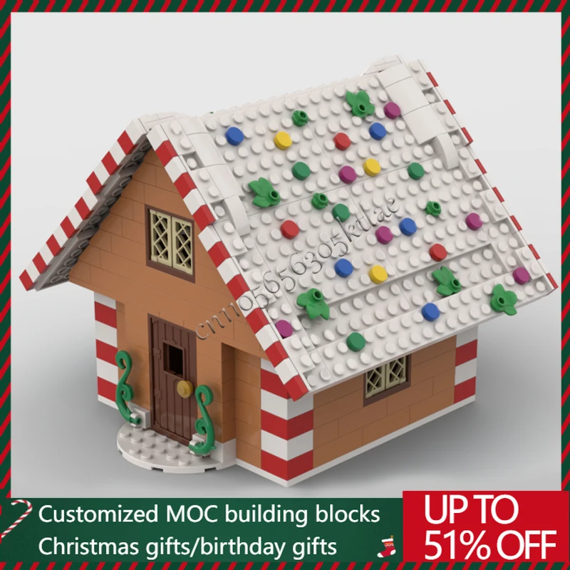 

419 Parts MOC Christmas Series Gingerbread House Model Building Blocks Bricks Creative Assembly Educational Toys Festival Gifts