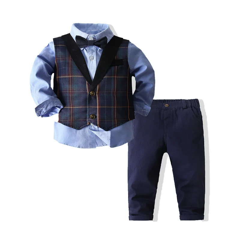 

Baby Boy Long Sleeve Gentleman White Shirt Bowtie Tuxedo Jumpsuit Overall