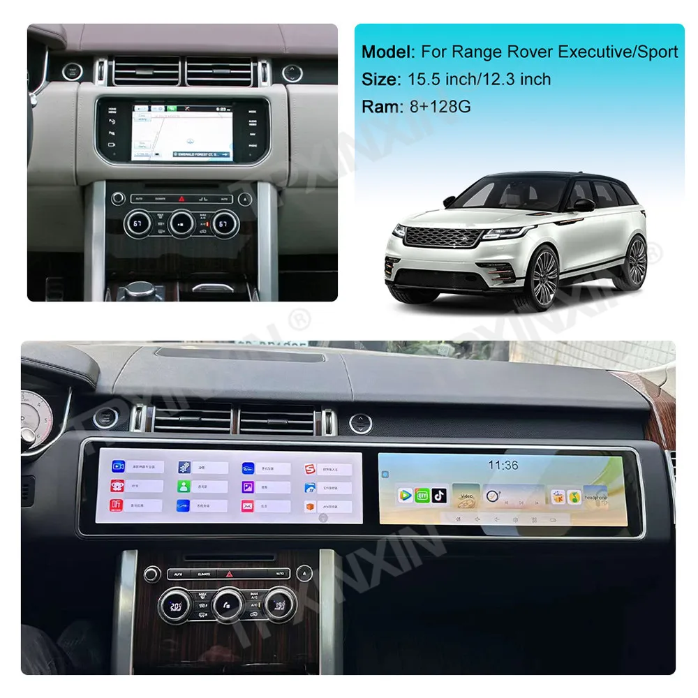 8+128GB Anroid 13 Car Radio For Land Rover Range Rover Vogue L405/Sport L494 2014-2017 Multimedia Player 15.5 dual Screen Stereo