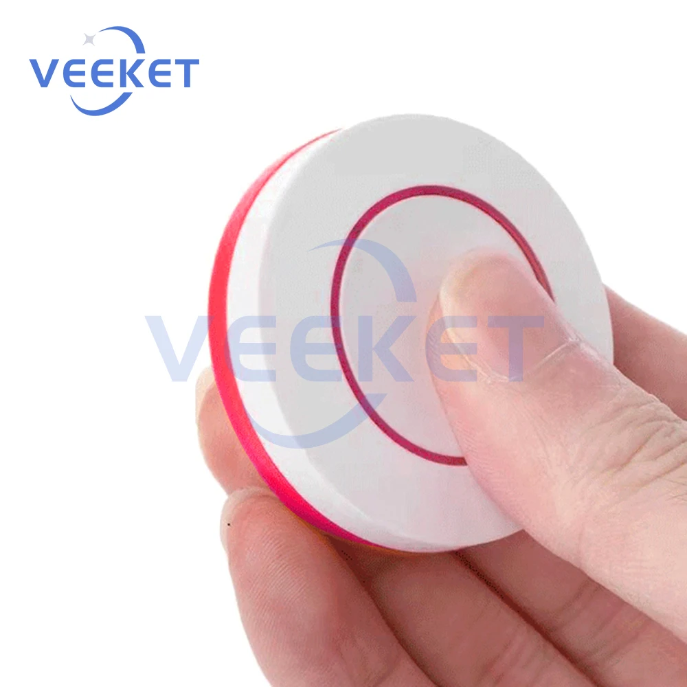 433MHz ワイヤレスミニリモコンライトスイッチ DC 6V ラウンドワイヤレスパネルスイッチリレーコントローラー粘着壁パネル