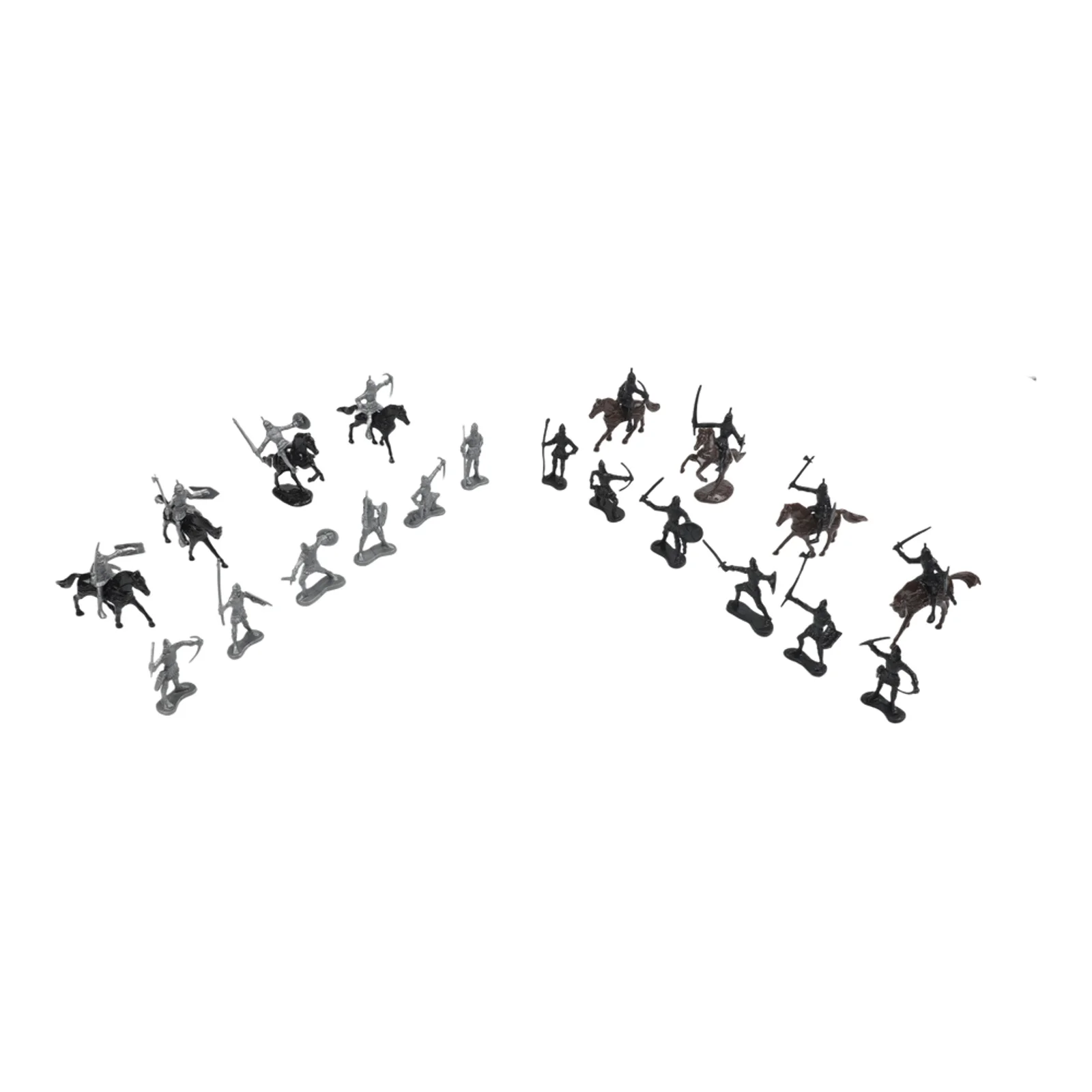 Medieval Knights Warriors Horses Toy Figures Playset 28PCS Plastic Models for Learning History and Enhancing Observation Skills