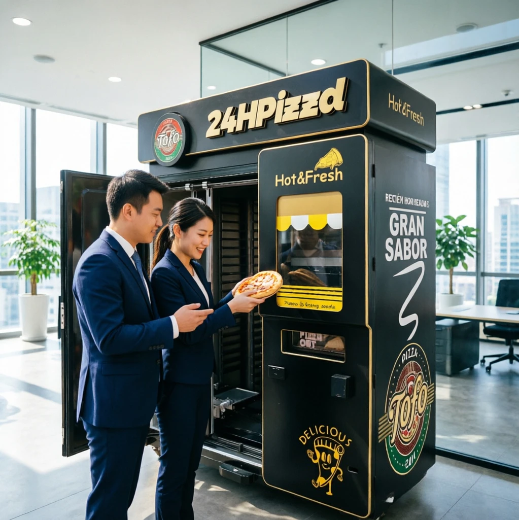 Automatic Pizza Dispenser Multi-language Export Interface Payment Cloud Background Data Factory Staff Canteen Vending Equipment