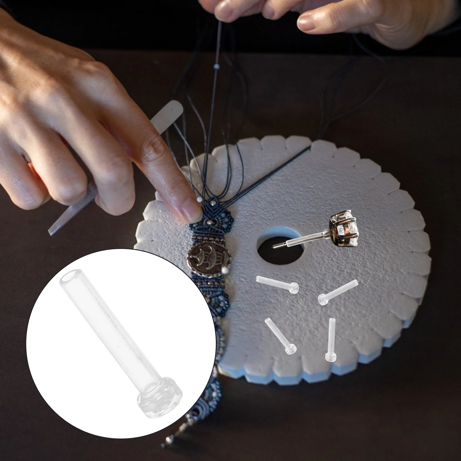 

30Pcs Durable Plastic Earrings Needle Sleeve Antiallergic Ear Studs Protector Tube Sleeve Ear Jewelry Accessories Portable Gift