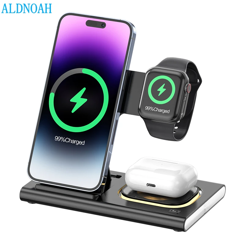 

15W Wireless Charger Stand Dock For iPhone 14 13 12 Pro Max 11 XS XR X 8 Apple iWatch 8 7 6 Airpods 3 in 1 Fast Charging Station