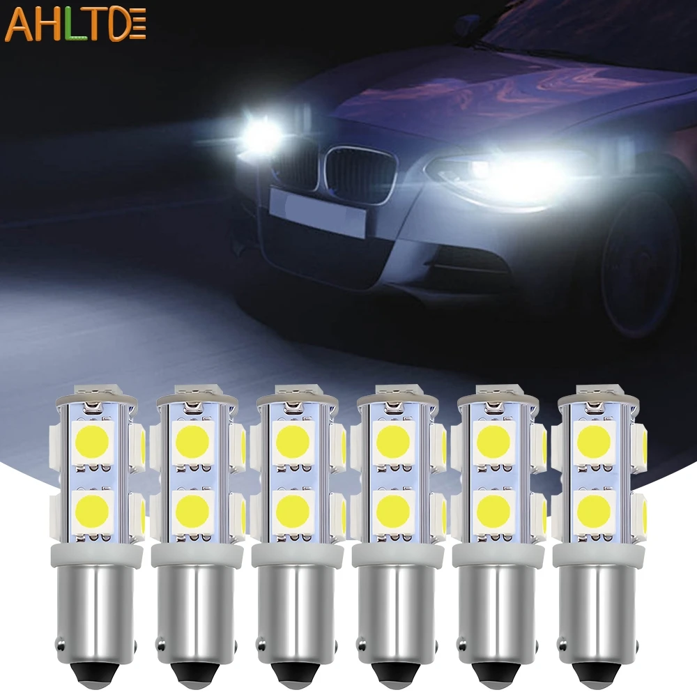 1/2/4/10Pc BA9S 5050 9SMD Car Turn Signal Clearance Lamp White Led 12V Auto Interior Dome Reading Light Brake License Plate Bulb