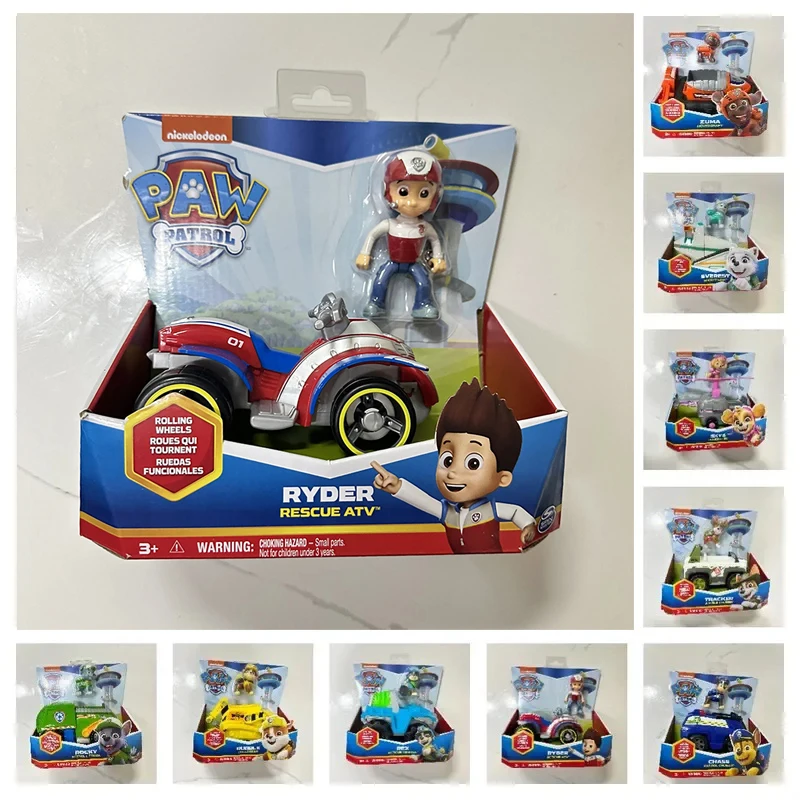 الأصلي باو باترول سيارة عمل الشكل رايدر تشيس المقتفي ايفرست ريكس سكاي روكي مارشال زوما سيارات لعب للأطفال هدية