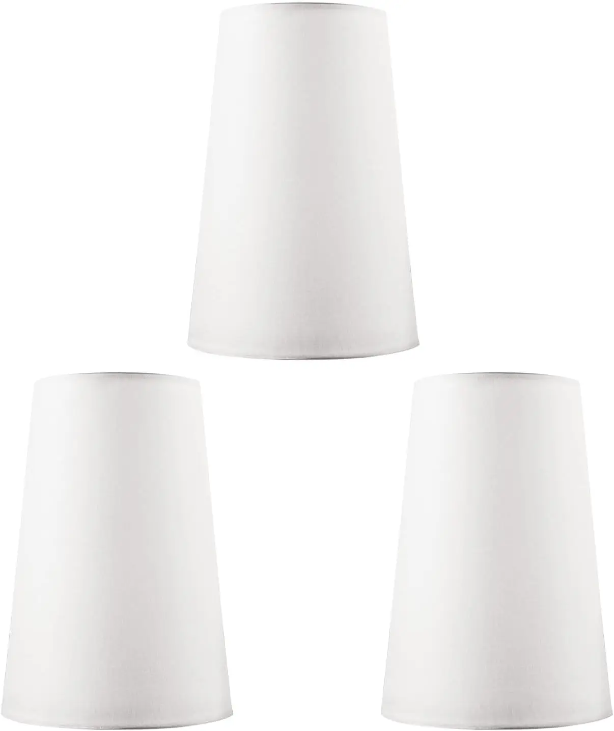 

3 Pack White Lamp Shades, Mini Fabric Lampshades Replacement, 3.4x4.8x6.9 inch, DIY Natural Linen Hand Woven Lampshade f