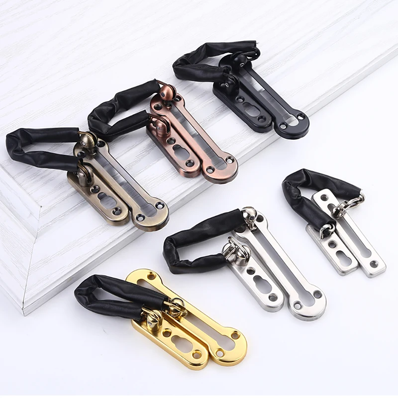 1PCS Portable Stainless Steel Anti-theft Chain Lock Buckle for Hotel Room Door Concealed Safety Pin Strip Lock