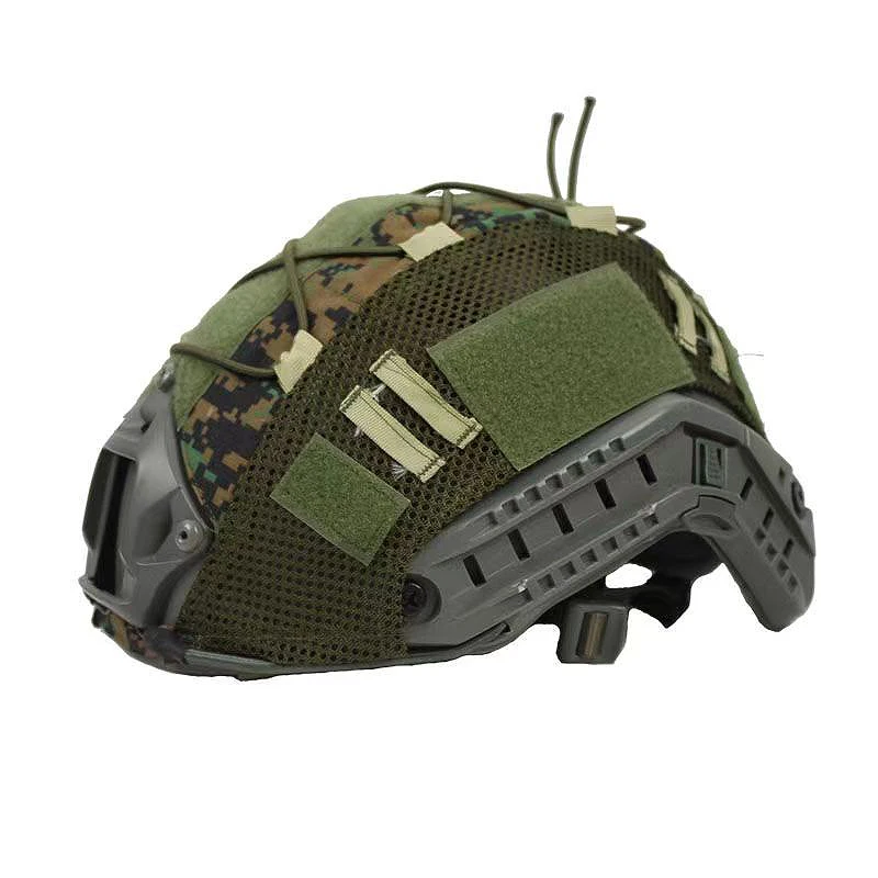 Taktische Helmabdeckung Camo FAST Airsoft High-Cut Helmstoff Jagd- und Schießhelm-Zubehör mit Elastikkordel
