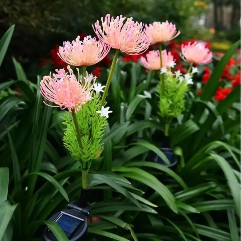 Waterproof Design Solar LED Lights Realistic Flower Glowing Stems Glowing Flowers Lights High Quality 3 Heads Design Flower Lamp