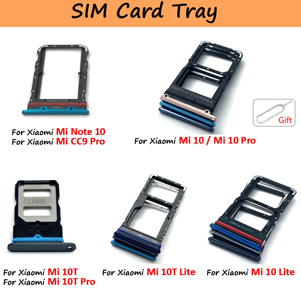 Nuovo Slot per scheda SIM adattatore per vassoio per scheda SD per Xiaomi Mi 10 10T Pro Lite Mi Note 10 / CC9 Pro cellulare + Pin