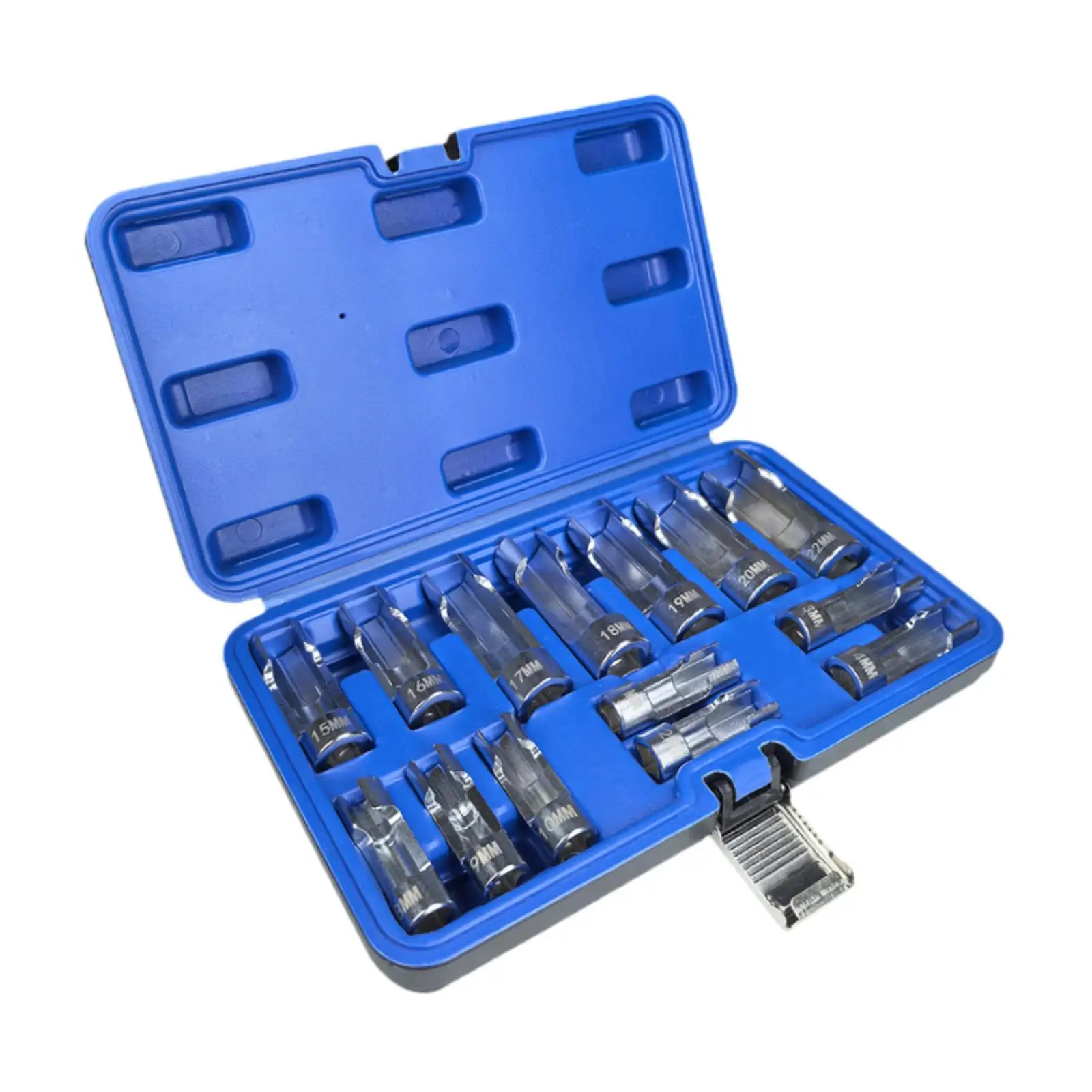 14Pcs Generic Oxygens Sensors Socket Set 8mm-22mm Spanners with Case Nut Socket