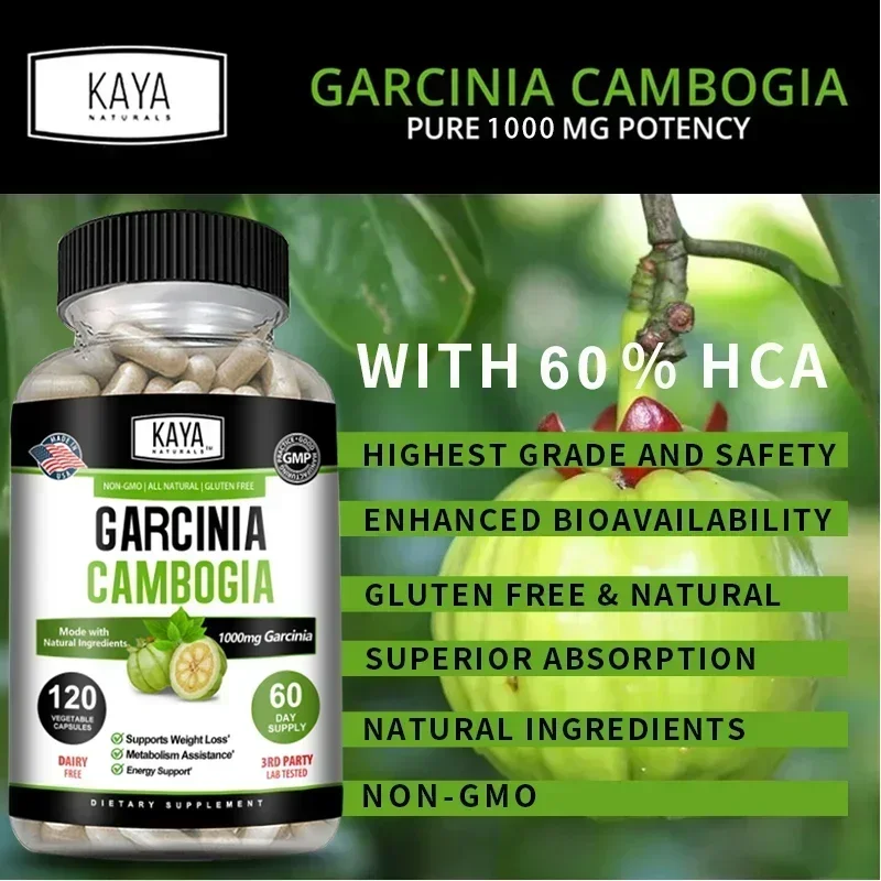 Garcinia Cambogia Fat Burner - 1000 Mg Extract - Appetite Suppressant Fat Burner for Men and Women, Carb Blocker Metabolism